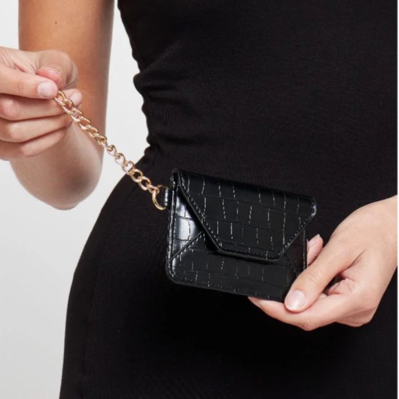 Urban Expressions Gia Croco cardholder in black - Picture 2 of 3